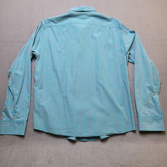 J CREW Oxford Mens Shirt Large Check Button-Up Blue & Grey Long Sleeve - Picture 2 of 9